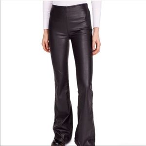 Free People Faux Leather Flare Pants